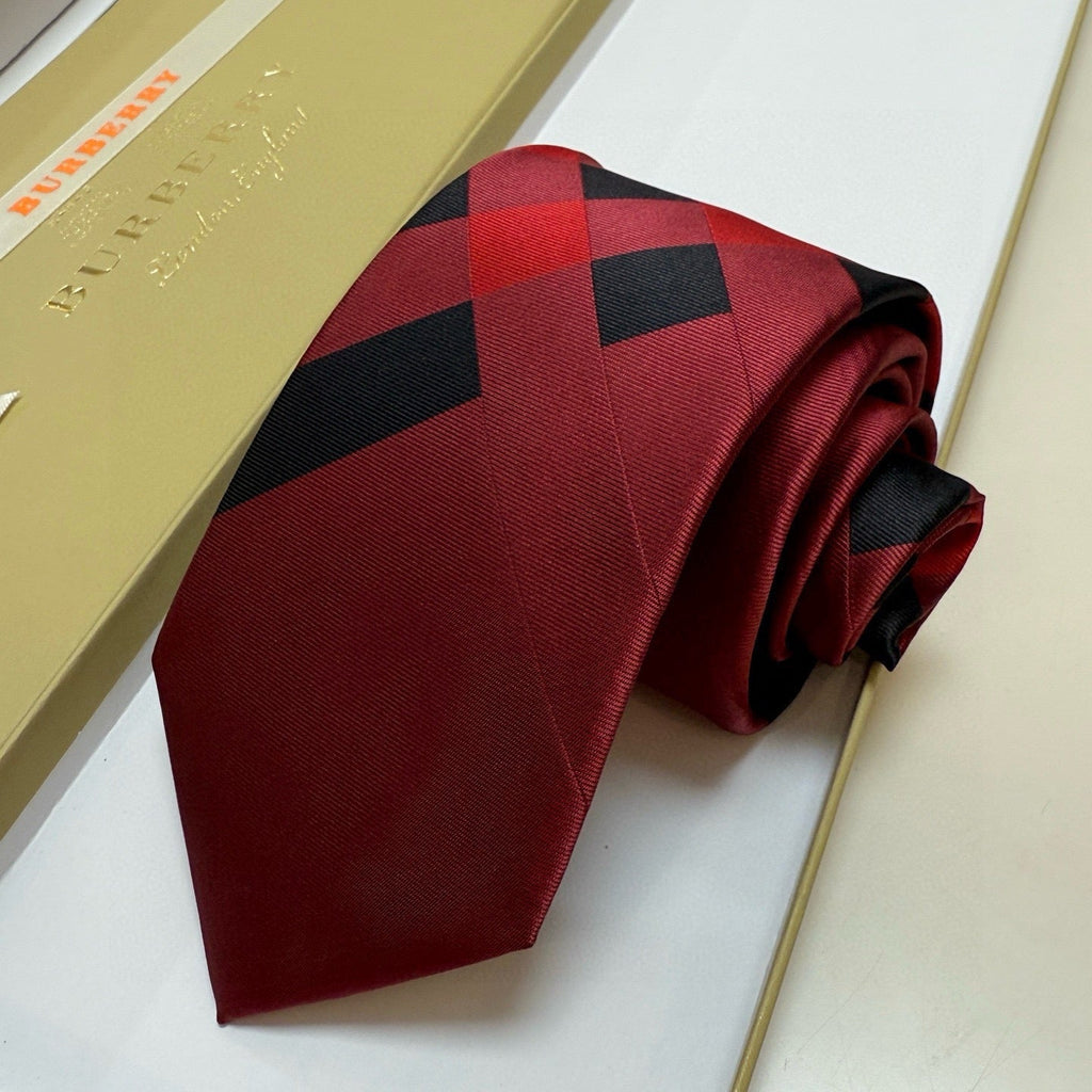 Burberry Style Men's Check Silk Tie