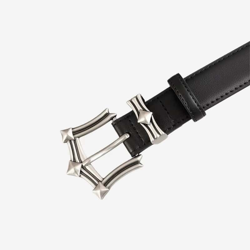 Chrome Hearts Vintage Punk Metal Buckle Leather Belt Unisex Accessory