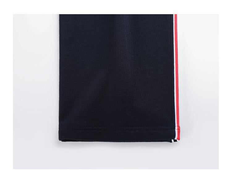 Thom Browne Style Unisex side Side-Stripe loose straight trousers