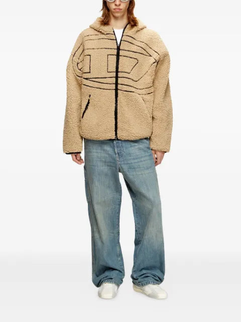 Diesel S-Zat logo-detail teddy hoodie