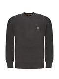 BOSS logo-patch waffle-knit sweater