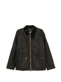 Barbour corduroy-collar wax-finish jacket