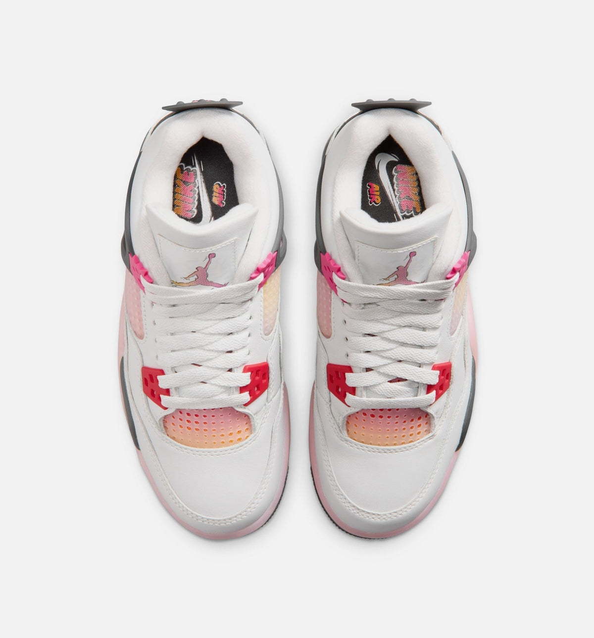Air Jordan 4 Retro Comic Big Kids' Lifestyle Shoes - Off White/Fire Pink/Anthracite