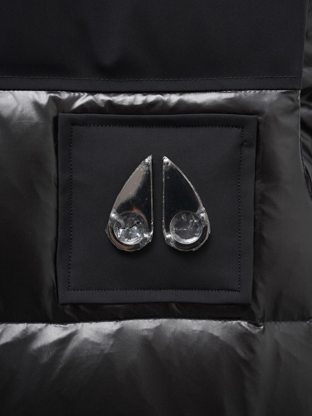 Moose Knuckles Black Stand-Collar Puffer Vest with Chest Logo