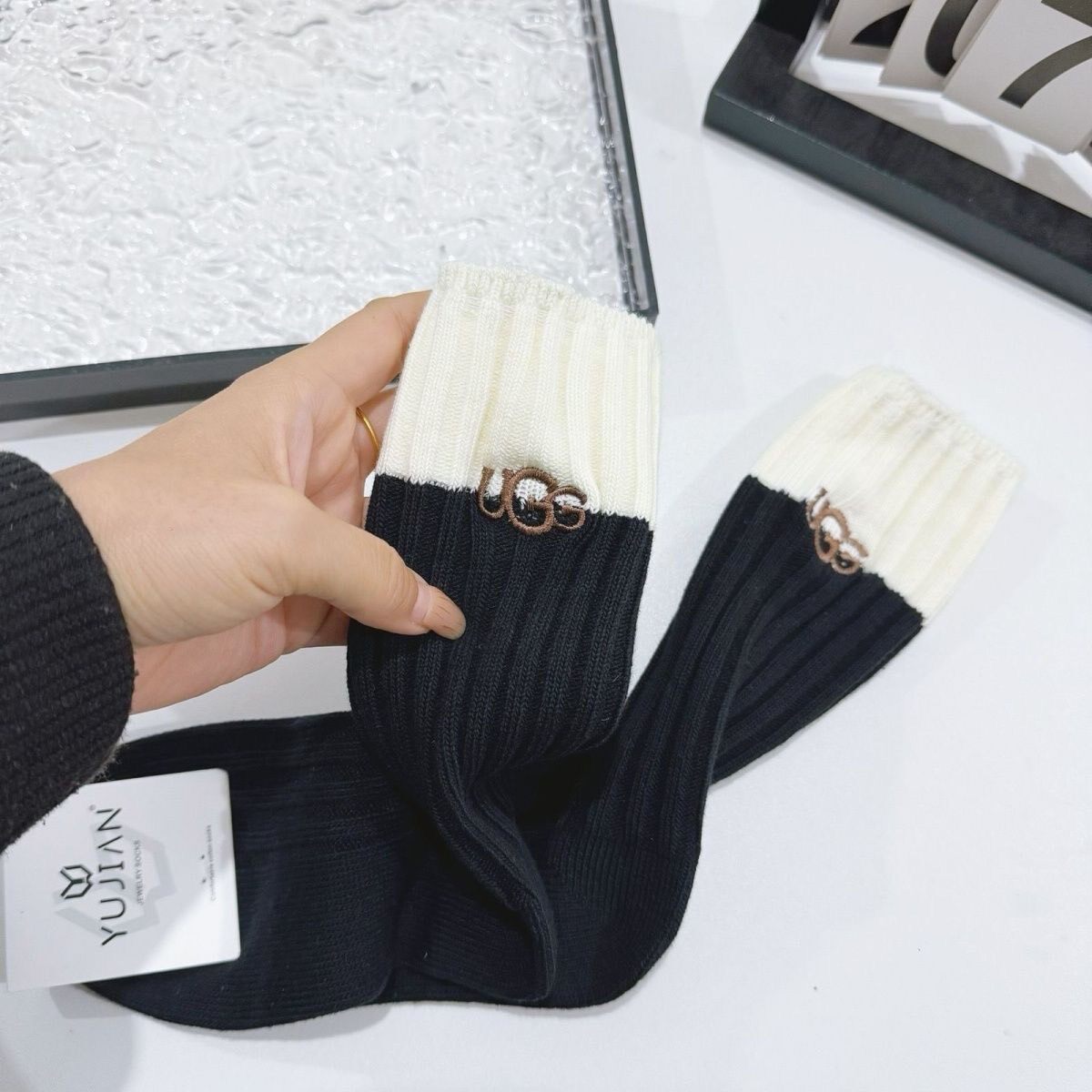 UGG Cotton Ribbed Crew Sock Set