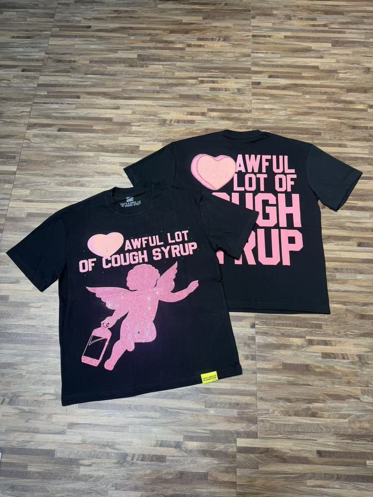 THAT'S A AWFUL LOT OF COUGH SYRUP Heart Cupid Graphic T-Shirt