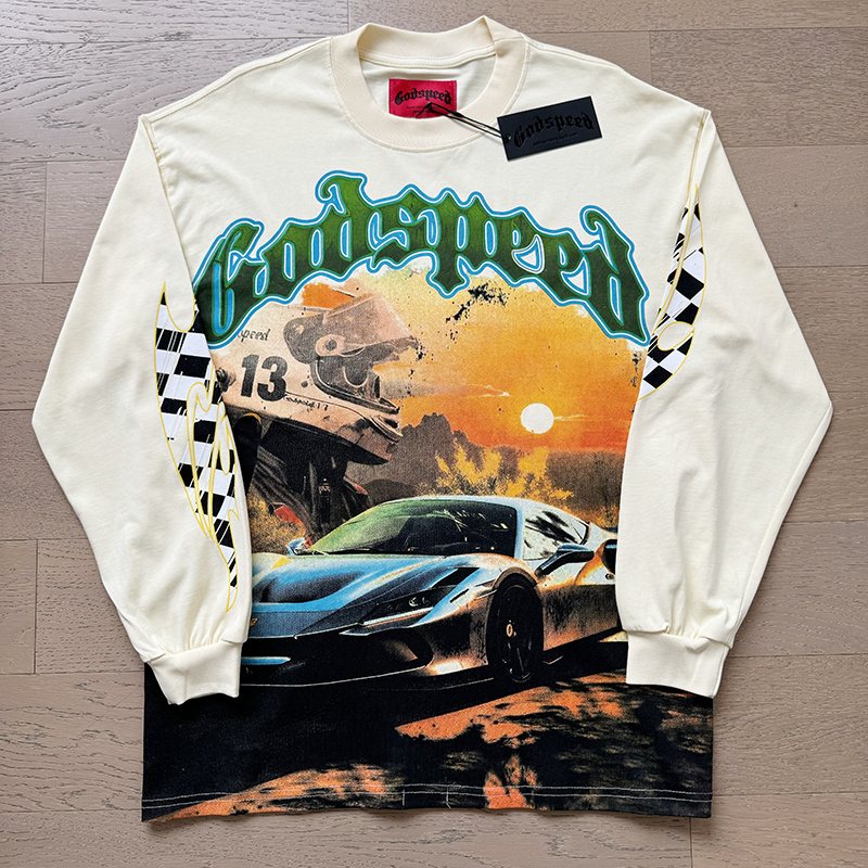 Godspeed Out of Many One Racing Graphic Long-Sleeve T-Shirt