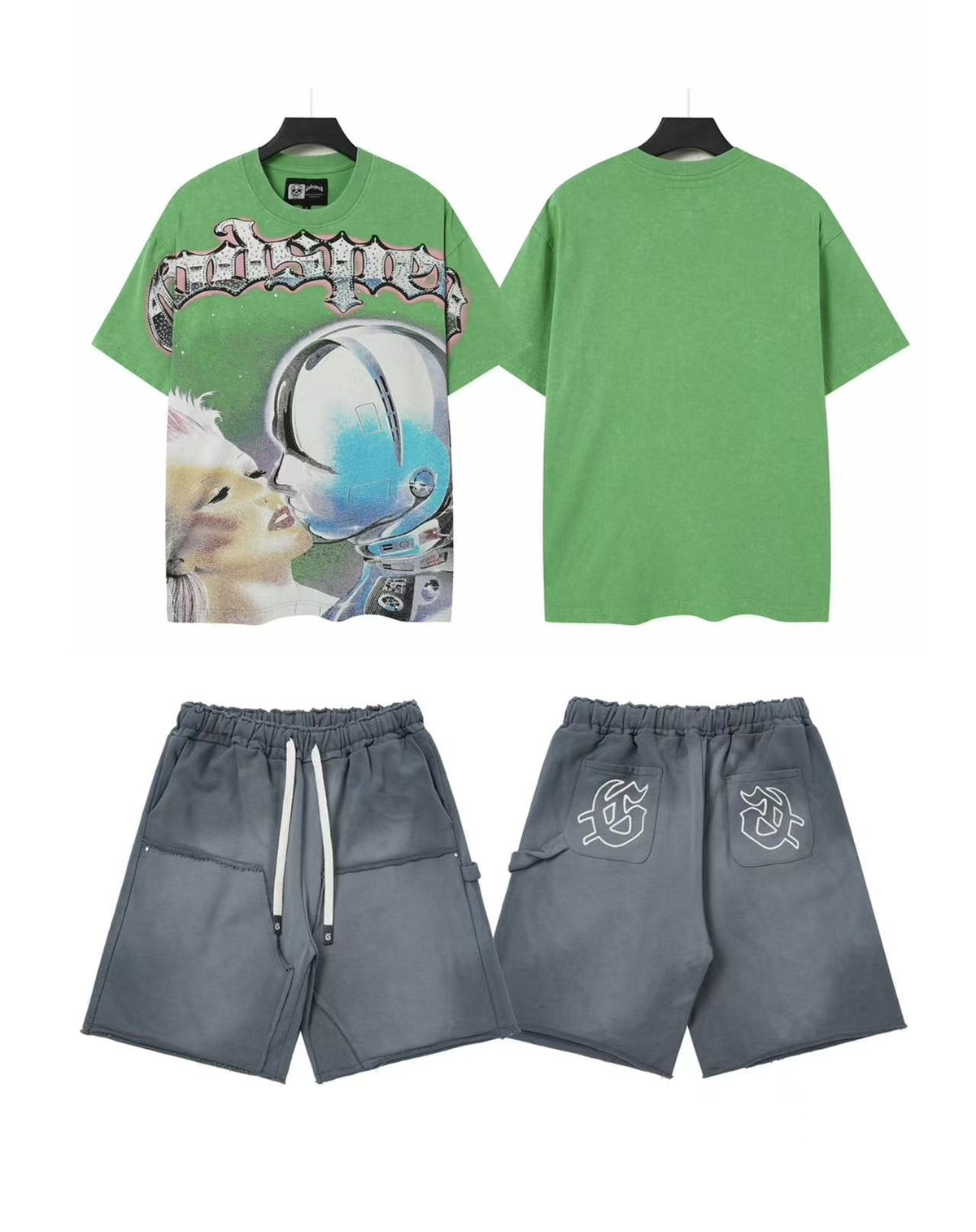 Godspeed Astronaut Graphic T-Shirt & Shorts Set