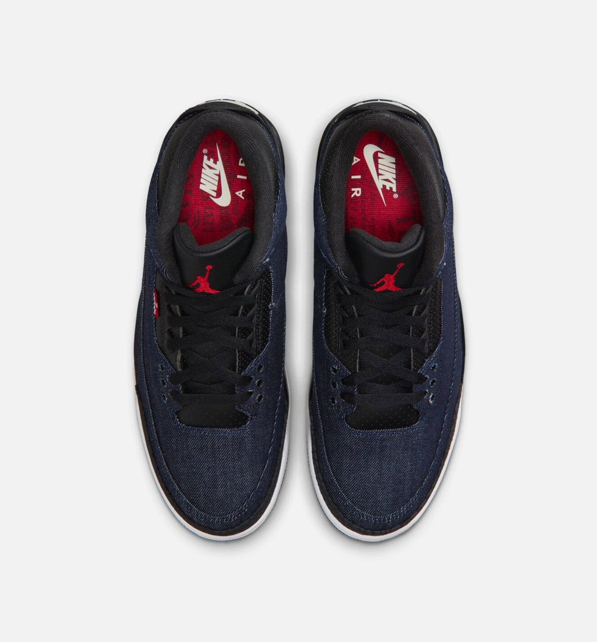 Air Jordan 3 x Levi's Indigo & Gym Red Men's Lifestyle Shoes - Denim/Black/Sail