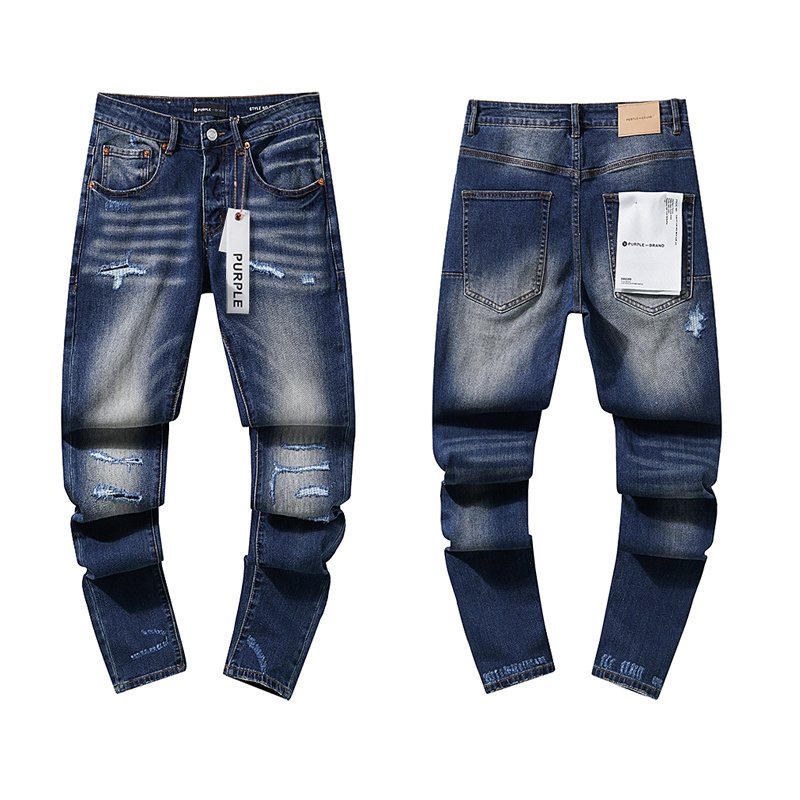 Purple Brand Distressed Panel Washed Jeans