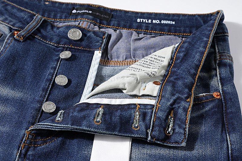 Purple Brand Distressed Panel Washed Jeans