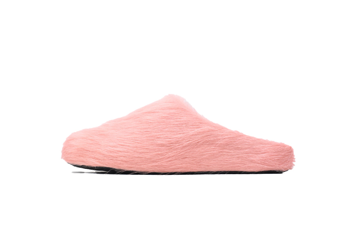 MARNI Long-Hair Calfskin Fussbett Sabot Pink