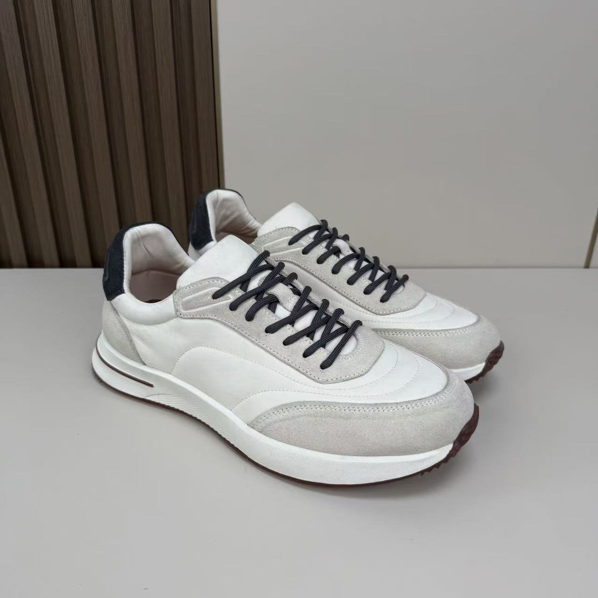Loro Piana Men's Contrast Lace-Up Sneakers