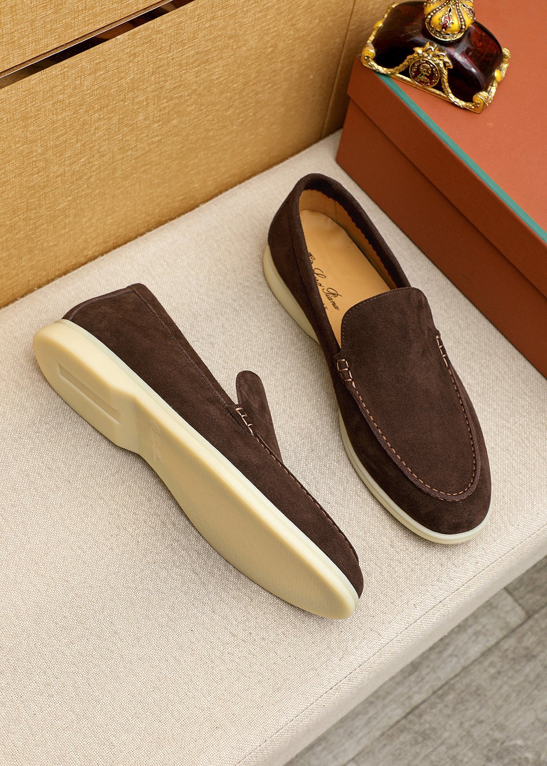 Loro Piana Suede Slip-On Loafers