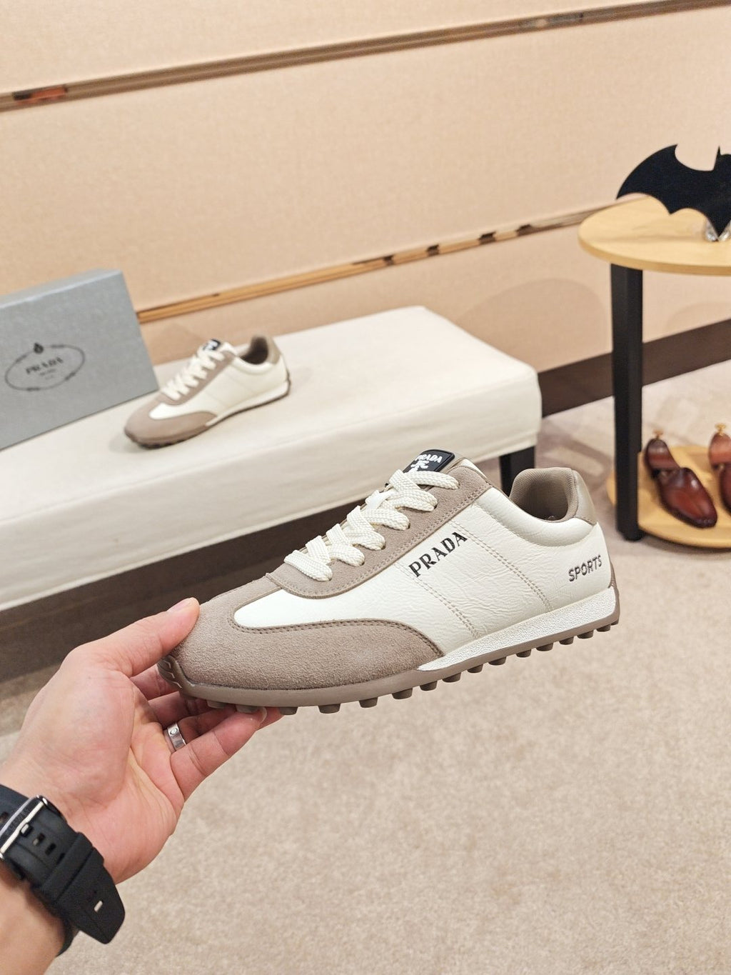 Prada Paneled Low-Top Sneakers