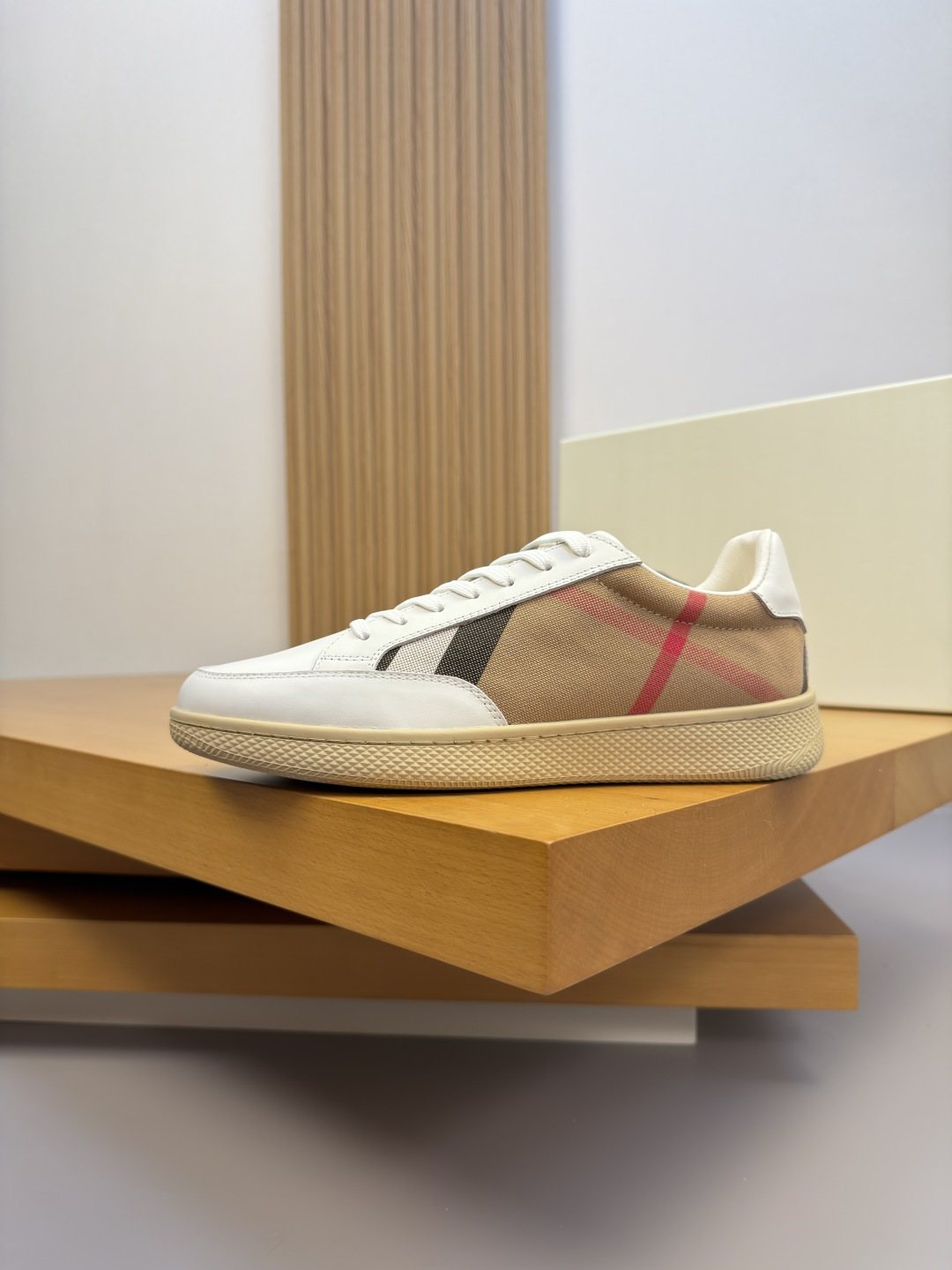 Burberry Check-Panel Low-Top Sneakers