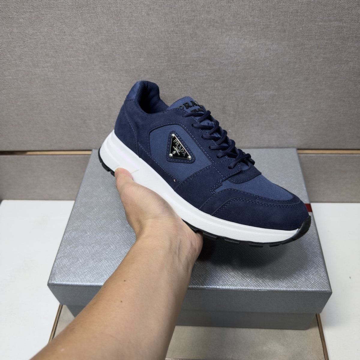 Prada Men's Paneled Low-Top Sneakers