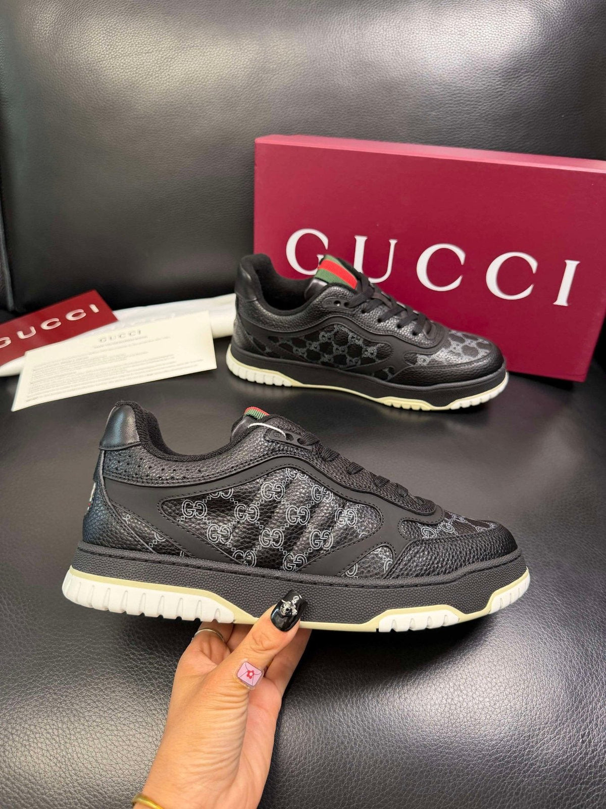 Gucci Patterned Low-Top Sneakers - Lace-Up Closure
