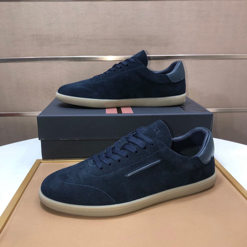 Zegna 232 Suede Low-Top Sneakers