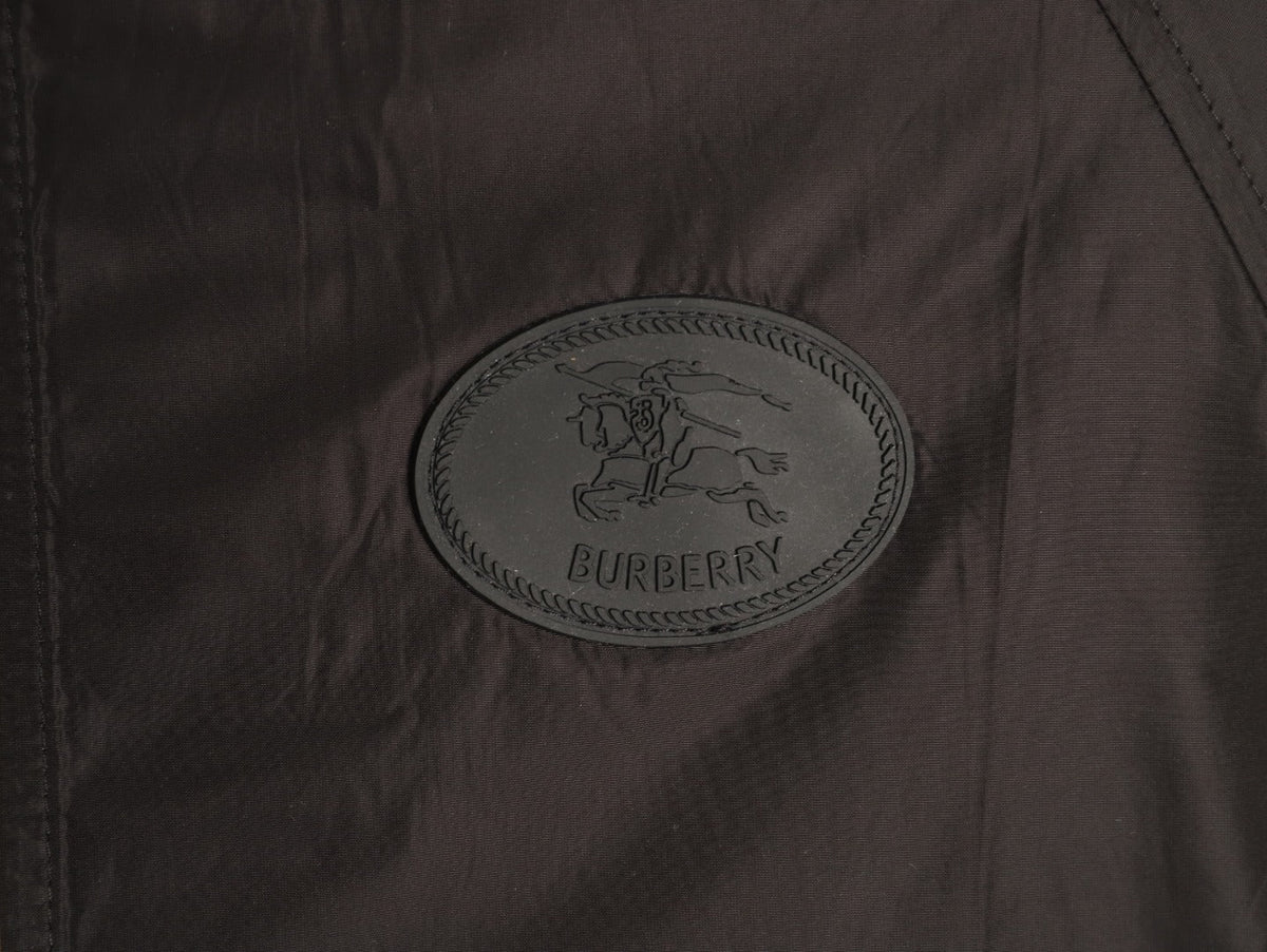 Burberry Check-Trim Hooded Zip-Up Jacket - Dark Brown