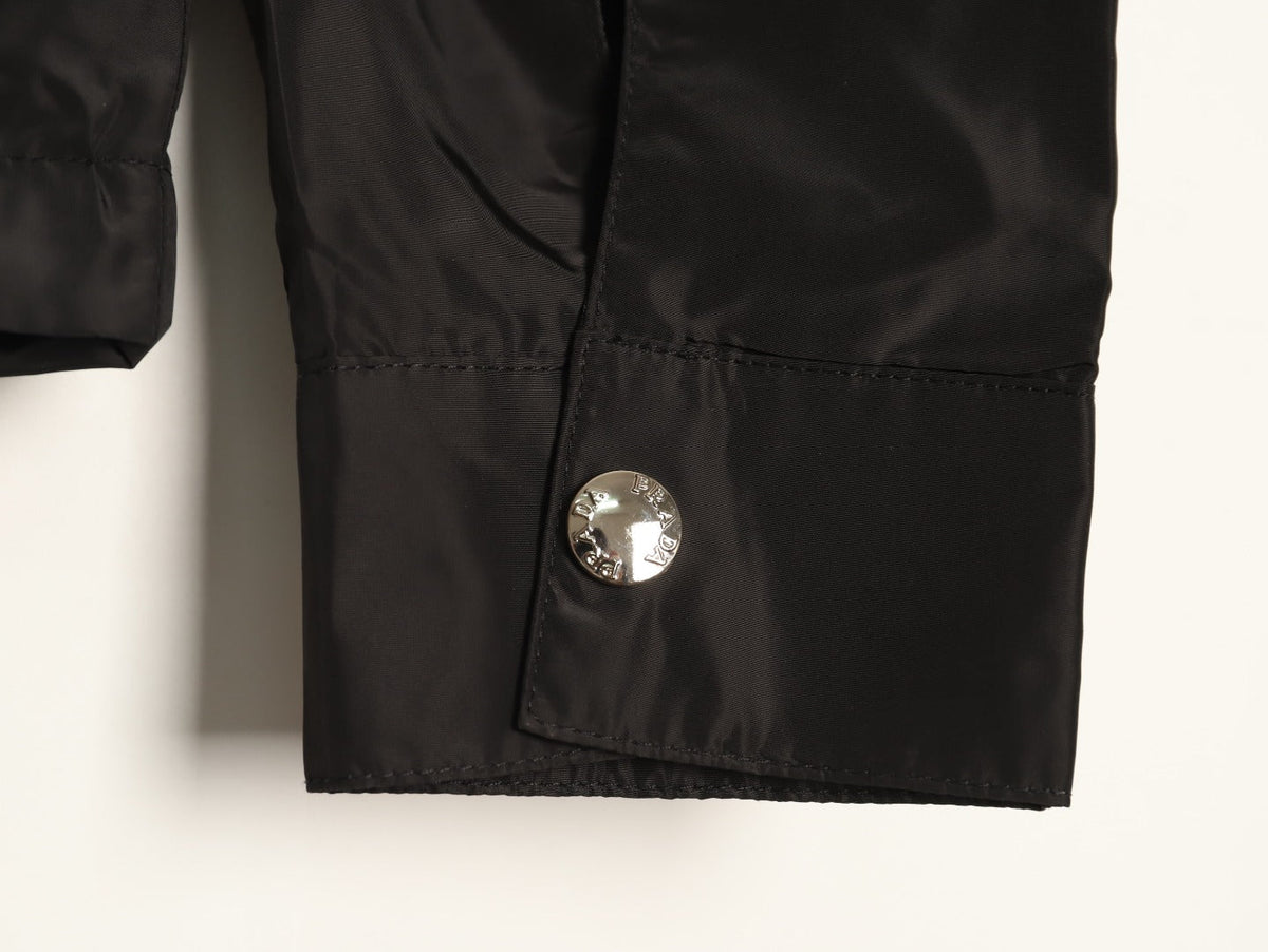 Prada Triangle-Emblem Pocket-Detail Zip Jacket - Black